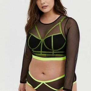 Mesh Long Sleeve Under-It-All Crop Top